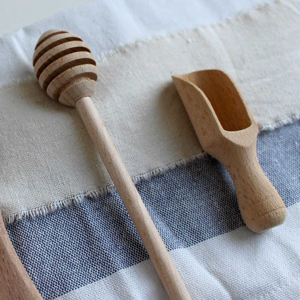 Handmade Wooden Honey Spoon Seat – Natural Honey Dipper